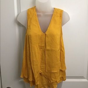 H&M asymmetrical sleeveless blouse yellow